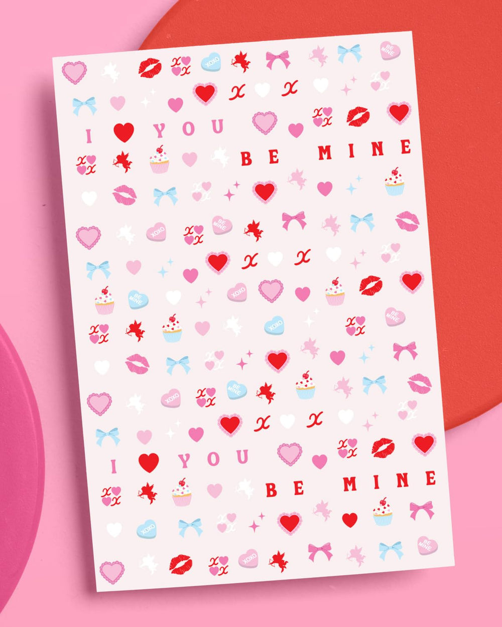 Autocollants Saint-Valentin xo-fetti coeurs rose, cadeau idéal et féminin.