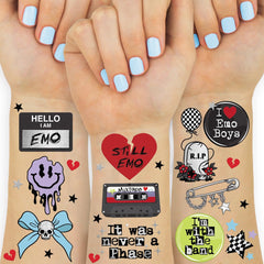 xo Fetti coeur-brise tatouage temporaire : idéal pour une vibe emo en soirée.