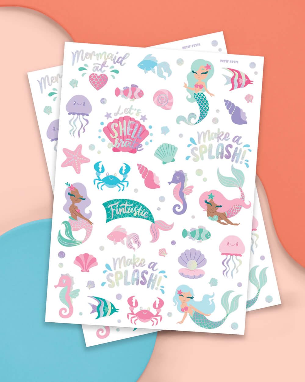 tatouages xo Fetti poissons iridescents, récréation aquatique et décorations amusantes