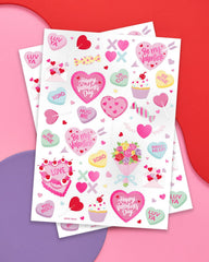 Tatouages xo Fetti Saint-Valentin coeurs et cupcakes en rose foil, parfait pour ambiancer
