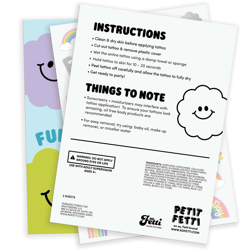 XO Fetti Deux Feuilles: paquet pratique pour les kits d'anniversaire.