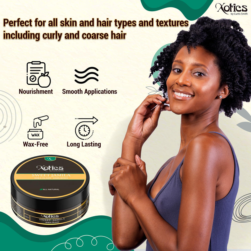 Xotics Sweet Jamila apaise et hydrate cheveux et peau au quotidien.