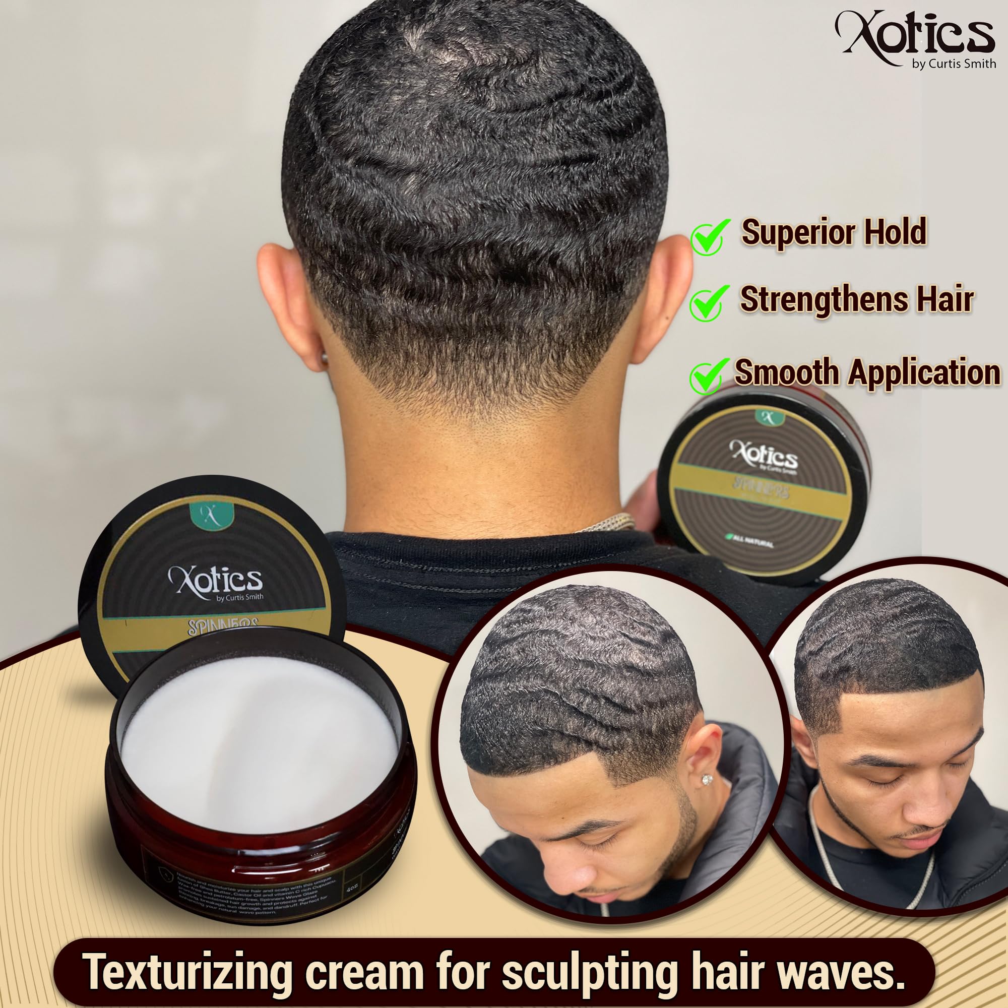 Xotics graisse-texture soyeuse: texture riche pour cheveux lisses et brillants.