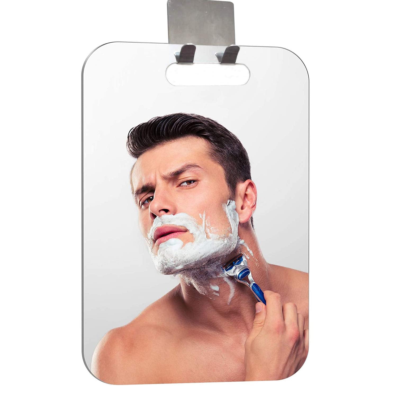 Miroir de douche anti-buée XoYo APHUIME grande surface pour un rasage clair.