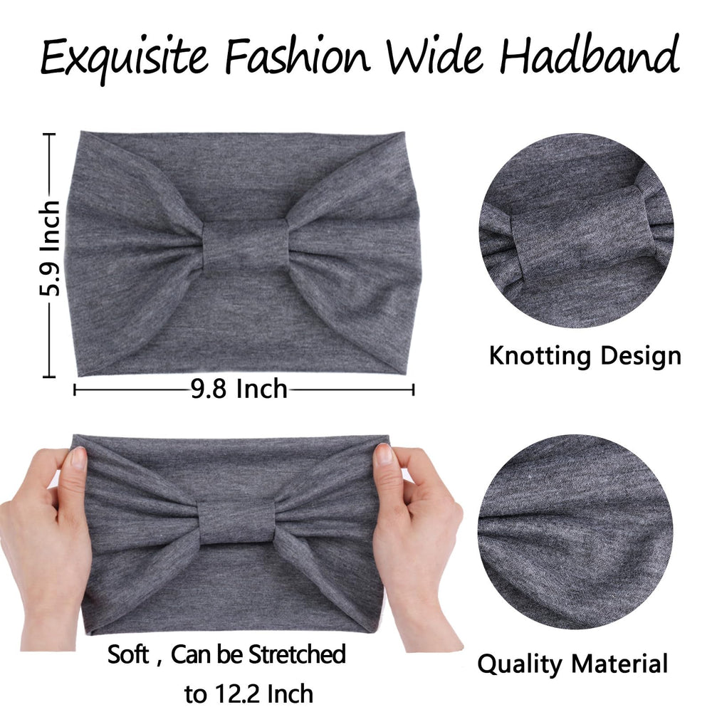 XTREND bandeau large gris foncé, fixation sûre pour cheveux épais et sport.