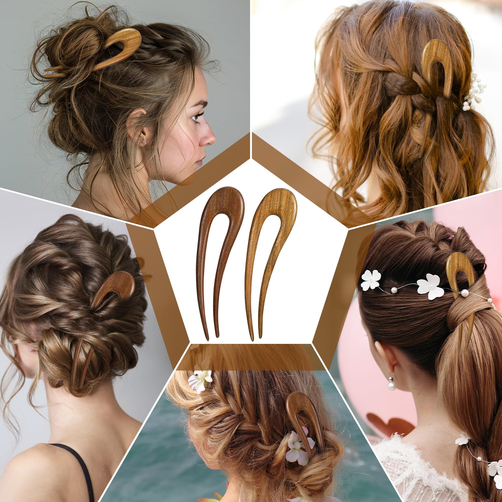 Épingle Xthrotsenk bois vert, parfaite pour chignon rapide.