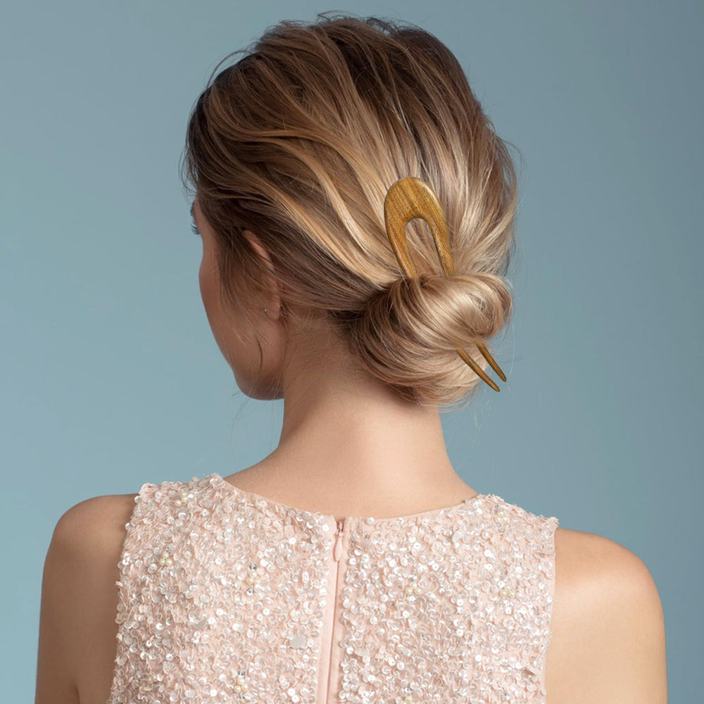 Épingle Xthrotsenk ensemble bois vert, duo polyvalent pour coiffure.