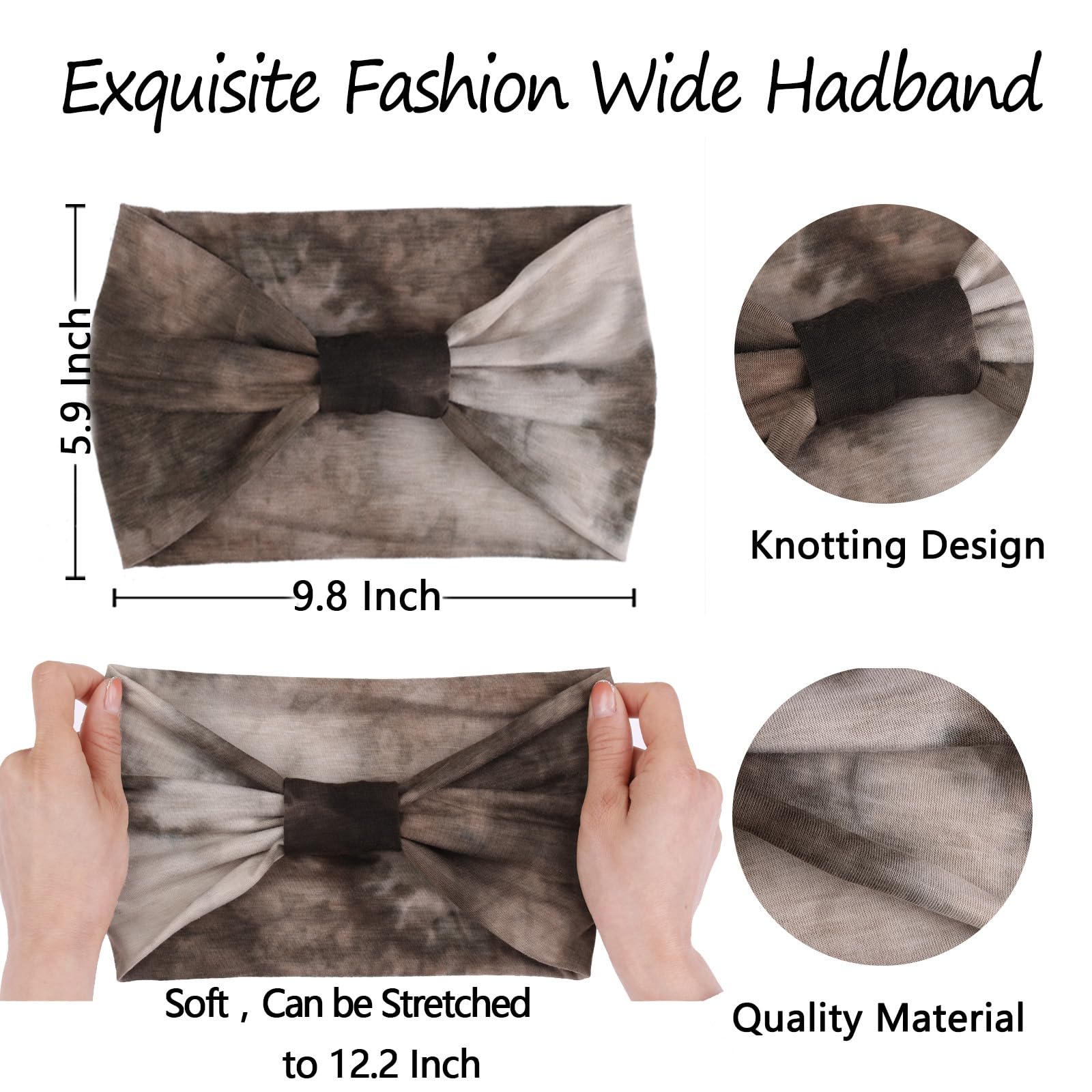Bandeau XTREND boho noir imprimé 2, idéal pour yoga et course.