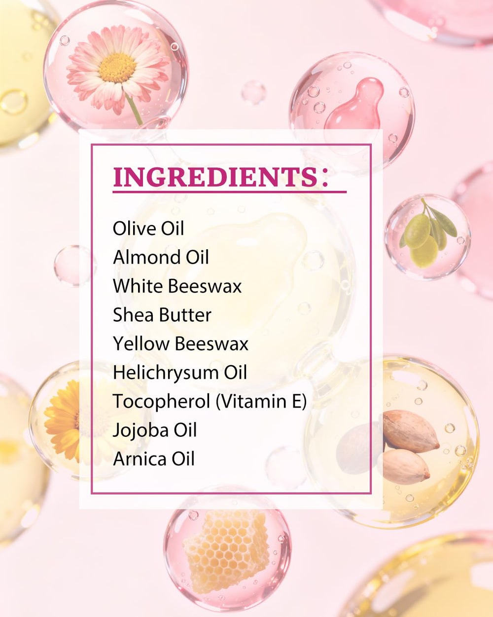 Composition huiles naturelles de XUEBEIK pour nourrir la peau.