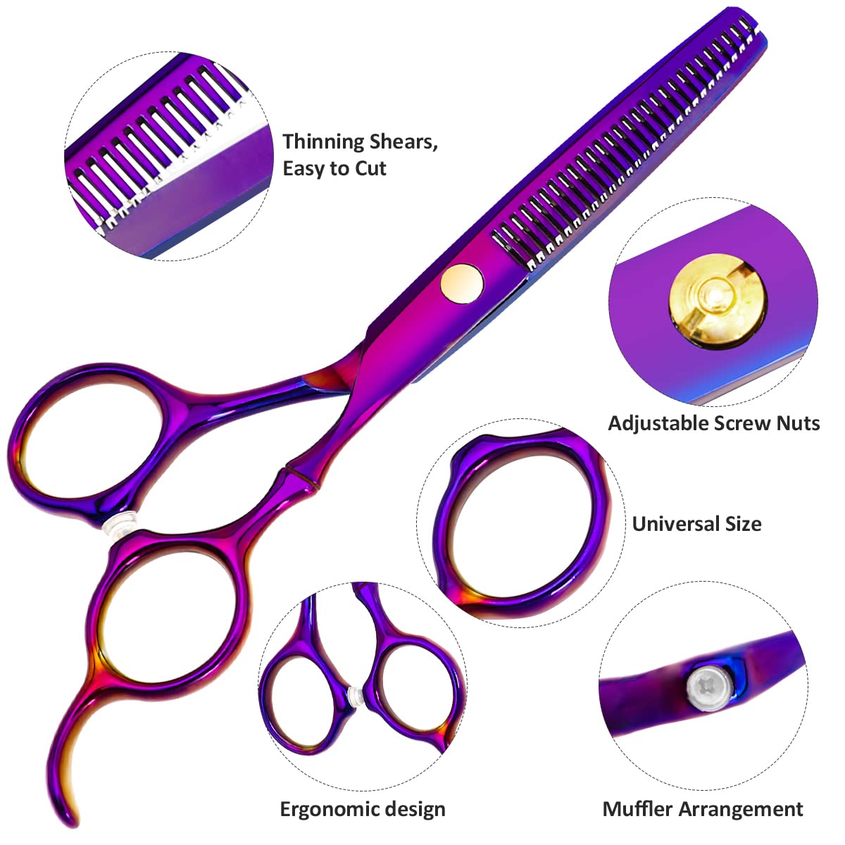 XUGOU ciseaux d'effilage professionnels pour créer texture et volume.