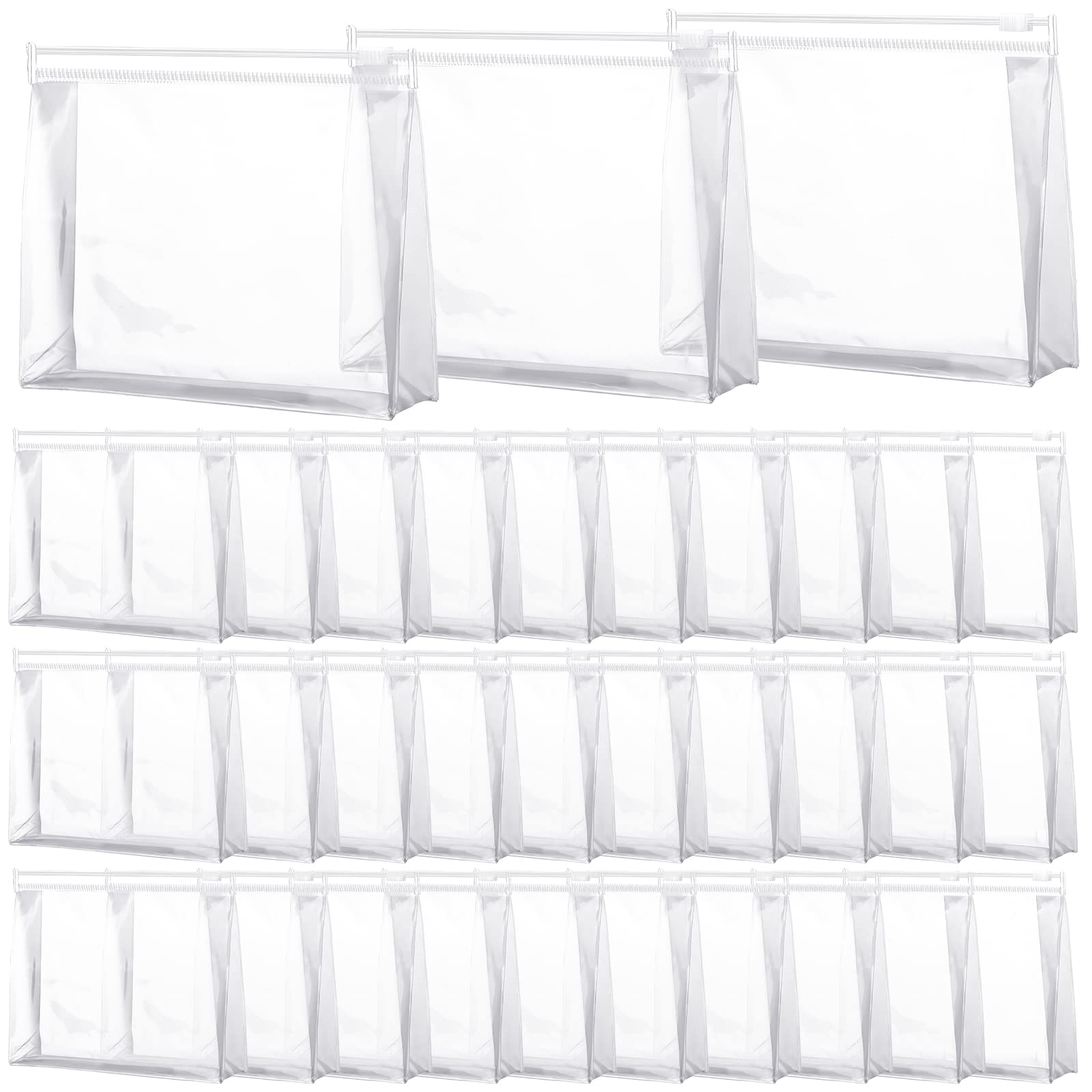 Pochettes maquillage transparent Xuniea, 50 pièces, visibilité rapide des articles de toilette.
