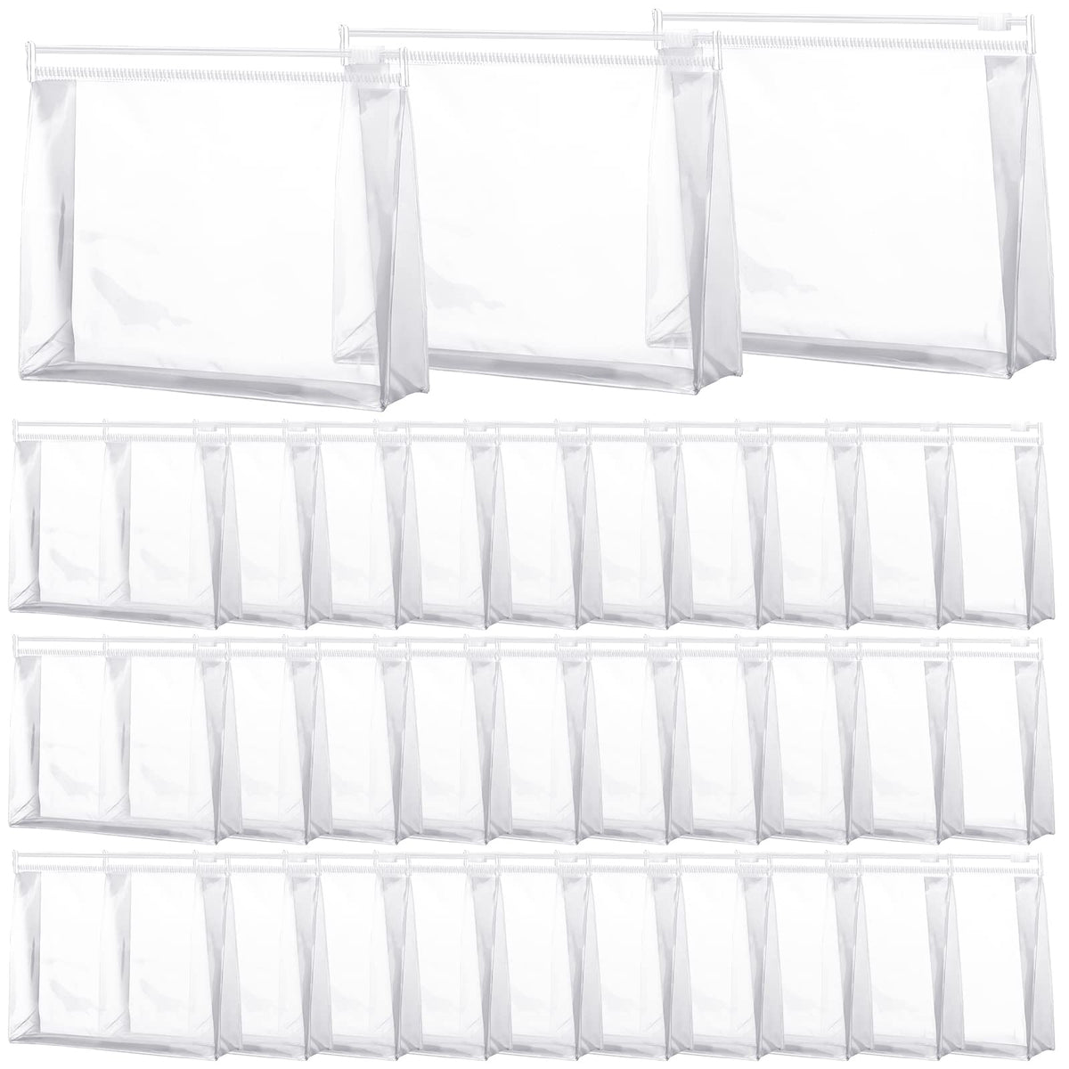Pochettes maquillage transparent Xuniea, 50 pièces, visibilité rapide des articles de toilette.