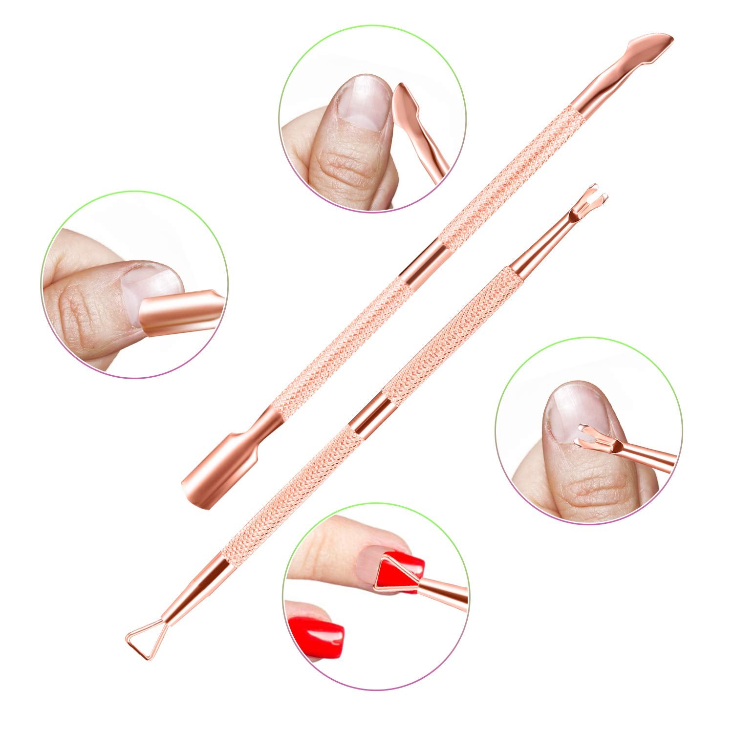 XUNXMAS tête pointue pousse-cuticule pour zones difficiles