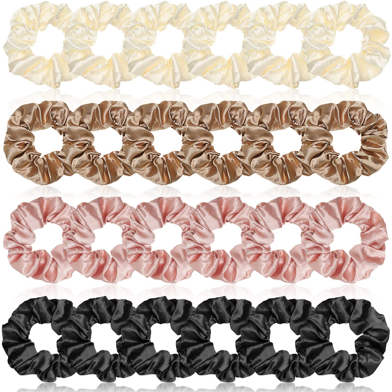 XunYee serre-cheveux satin 24 pièces coloris vintage, facile à assortir.