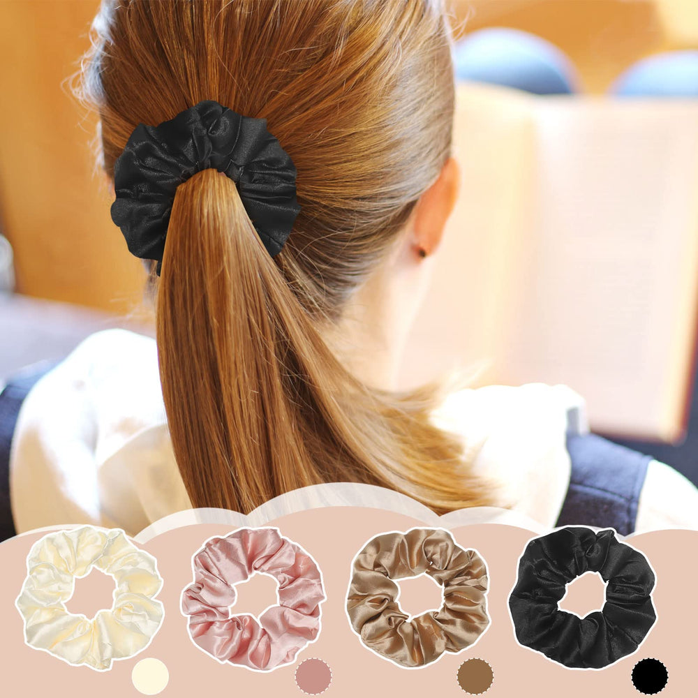XunYee serre-cheveux satin diamètres 4 cm et 10 cm, polyvalente.