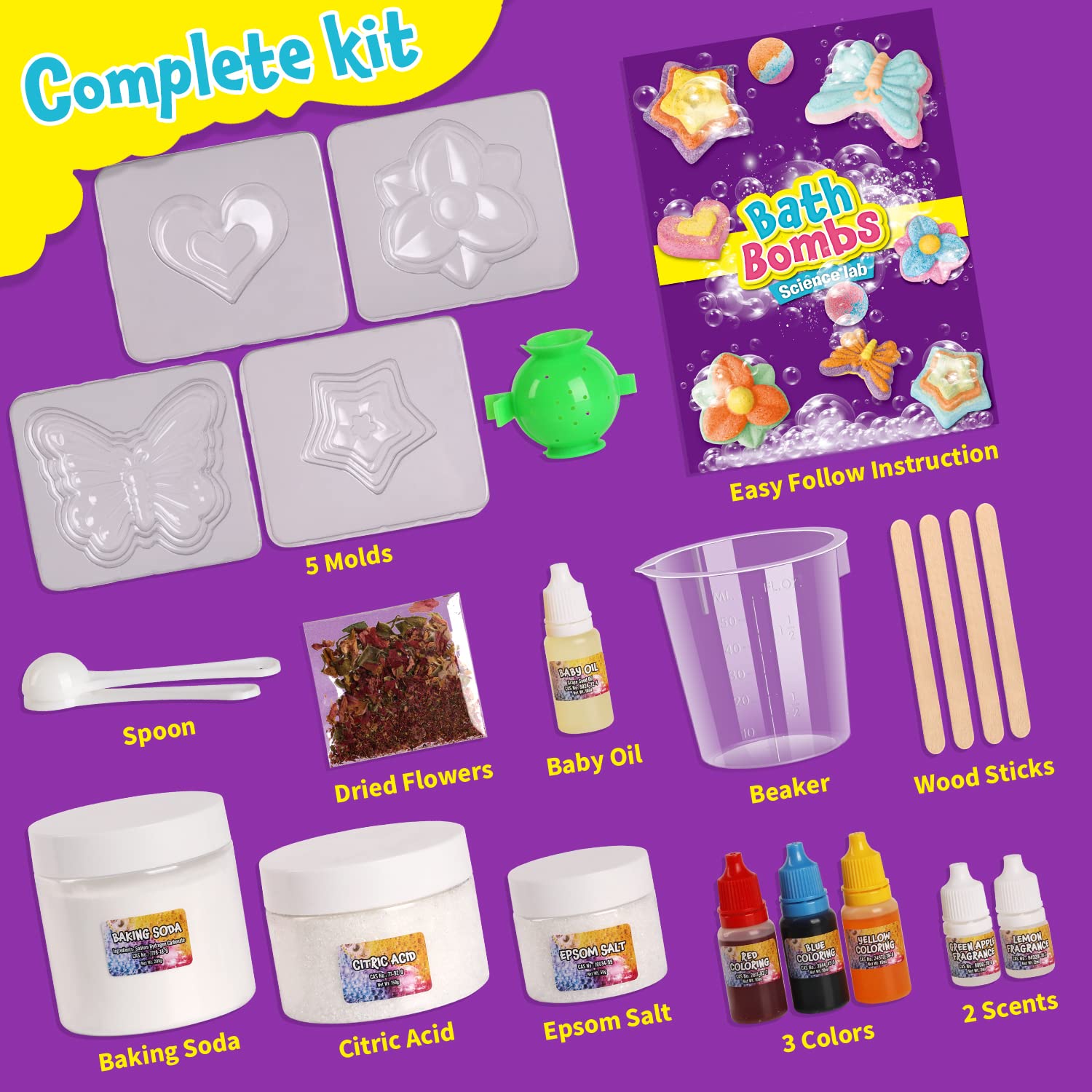 XX Bombes de Bain Labo Science – fiche d’instructions claire pour apprendre en s’amusant.