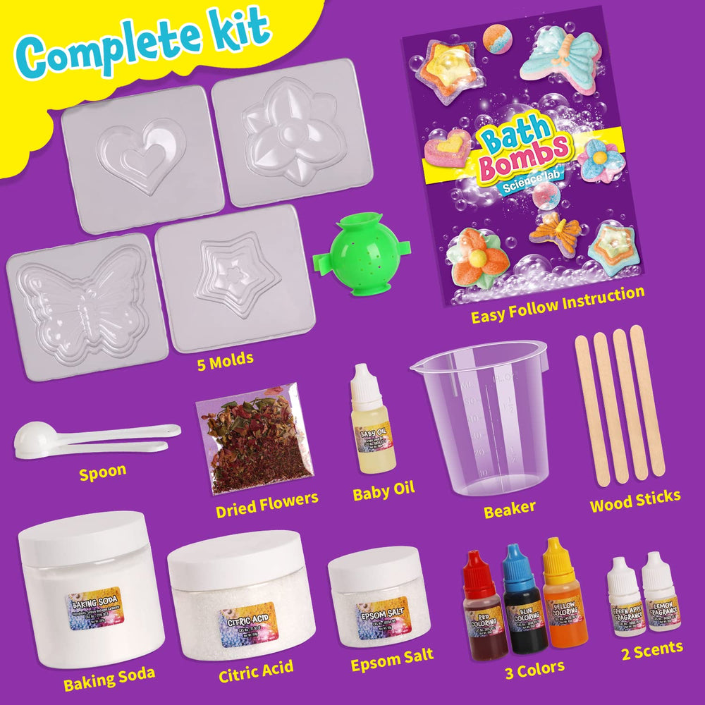 XX Bombes de Bain Labo Science – fiche d’instructions claire pour apprendre en s’amusant.