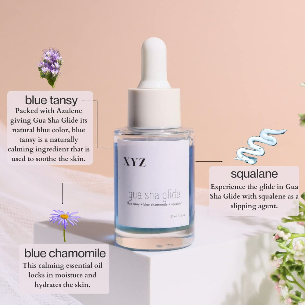 XYZ Skin Gua Sha Glide camomille bleue pour une douceur visuelle