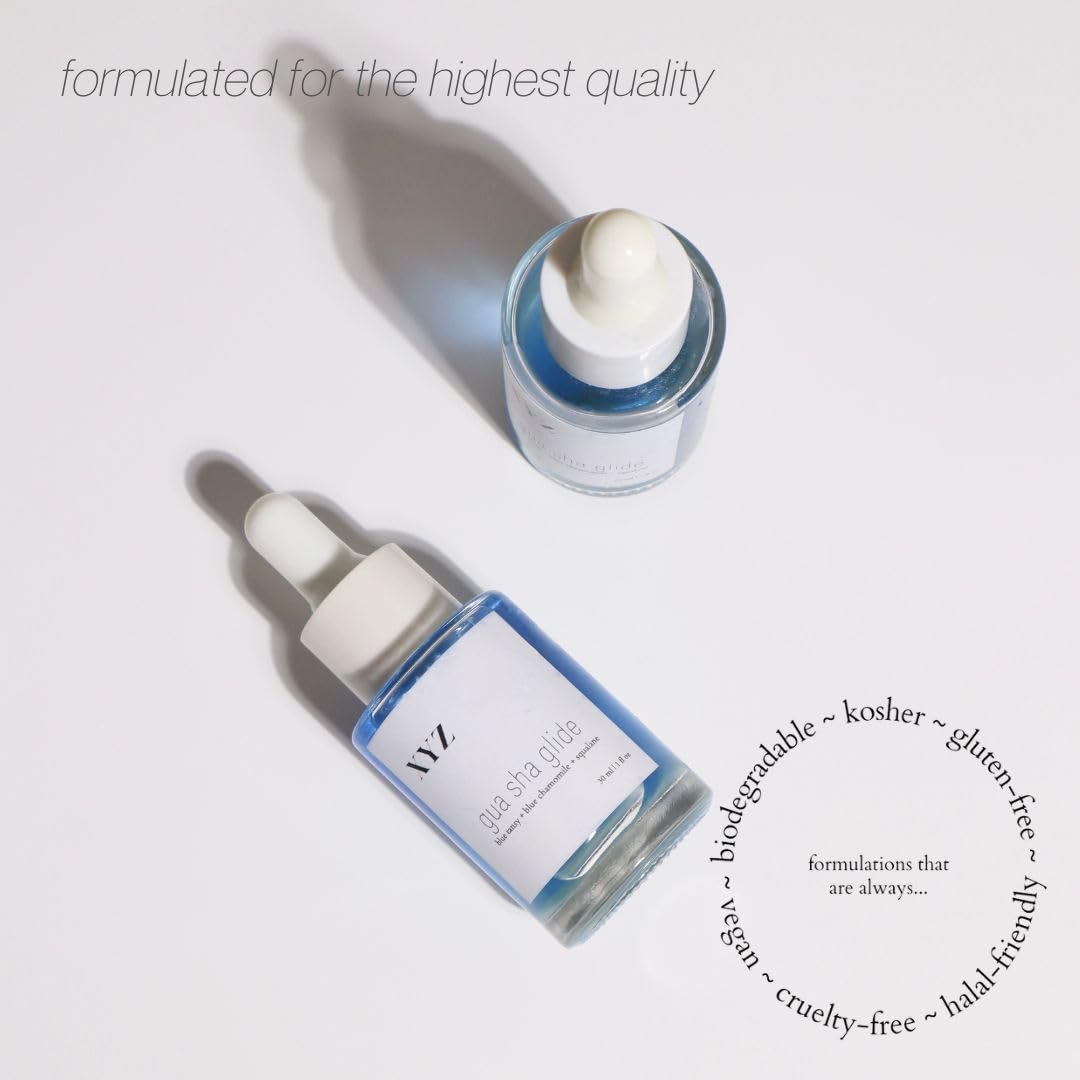 XYZ Skin Gua Sha Glide fabriqué aux États-Unis avec ingrédients biodégradables