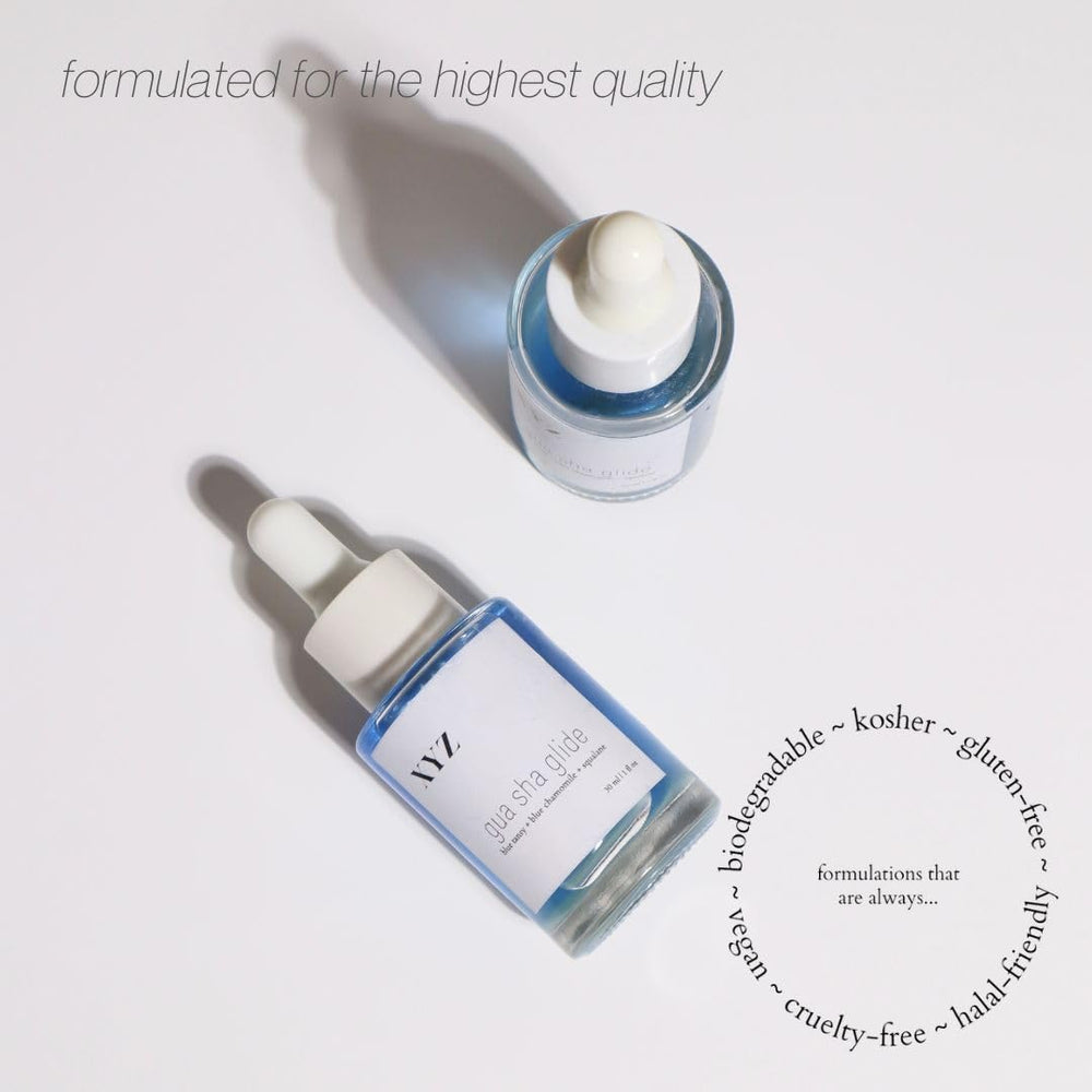 XYZ Skin Gua Sha Glide fabriqué aux États-Unis avec ingrédients biodégradables