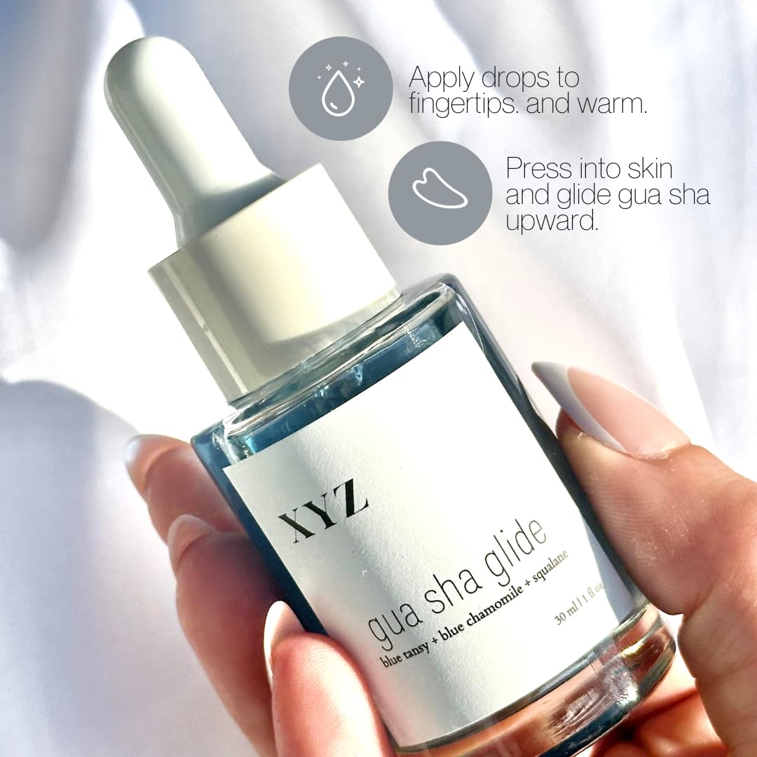 XYZ Skin Gua Sha Glide couleur bleue naturelle tansy bleu