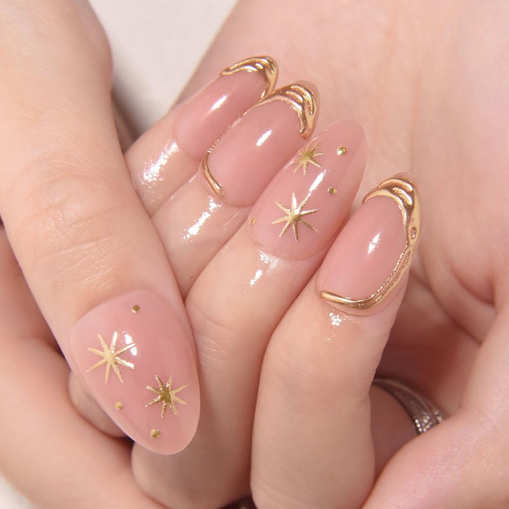 Kit XZMeiLun ongles-a-coller avec 24 tetes et autocollants gel reutilisables