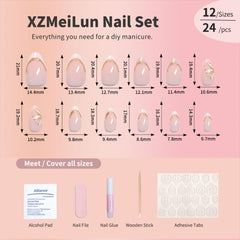 Ongles rose pointe amande avec fini brillant et durable.