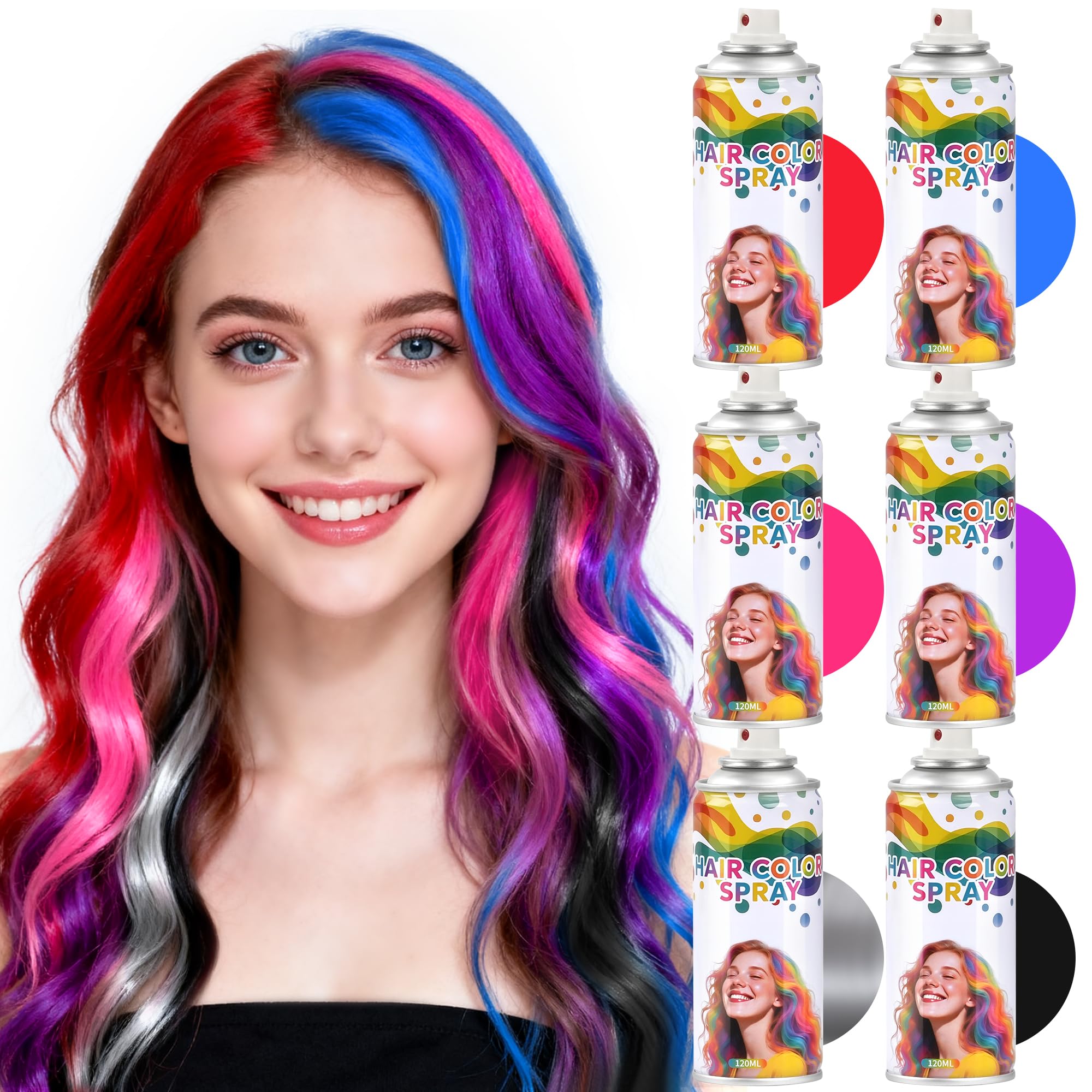 Yabacado spray temporaire violet par couleur vive pour cosplay et fêtes