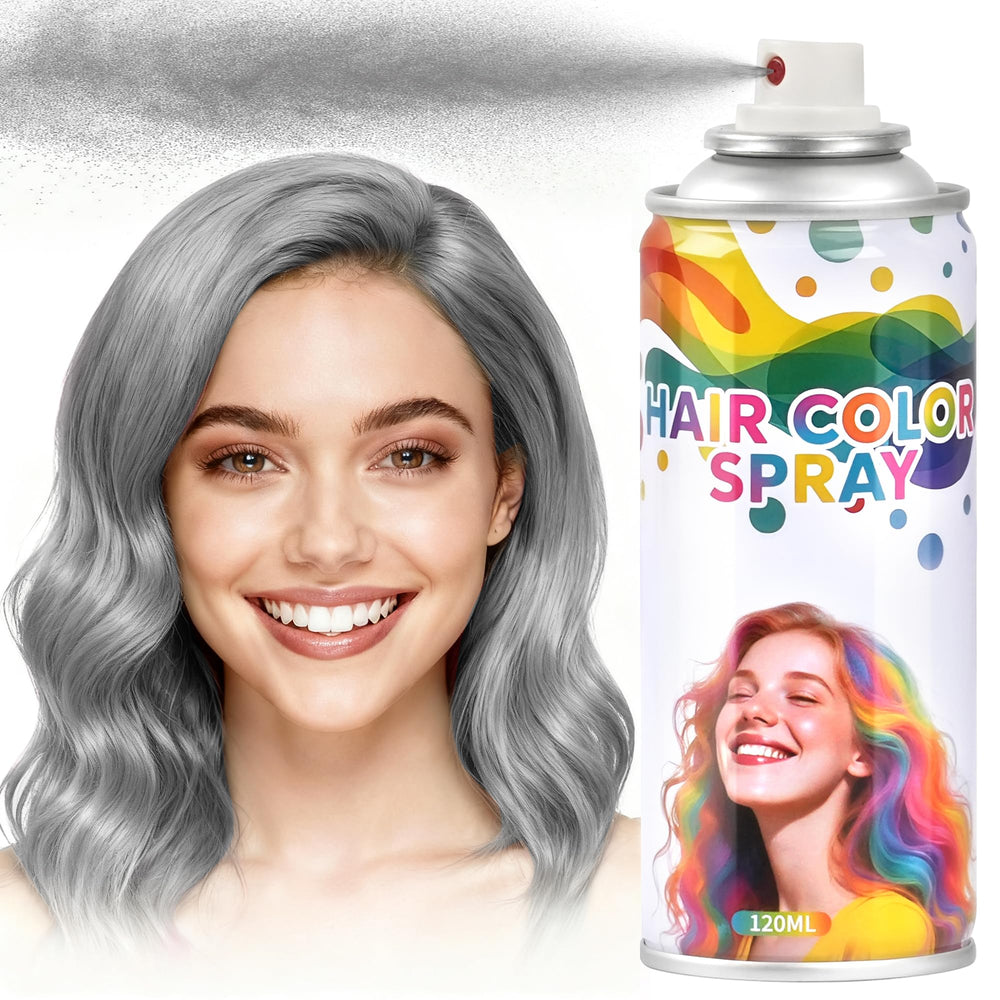 Yabacado Spray Cheveux Gris, bouteille de 115 g prête à changer de look.