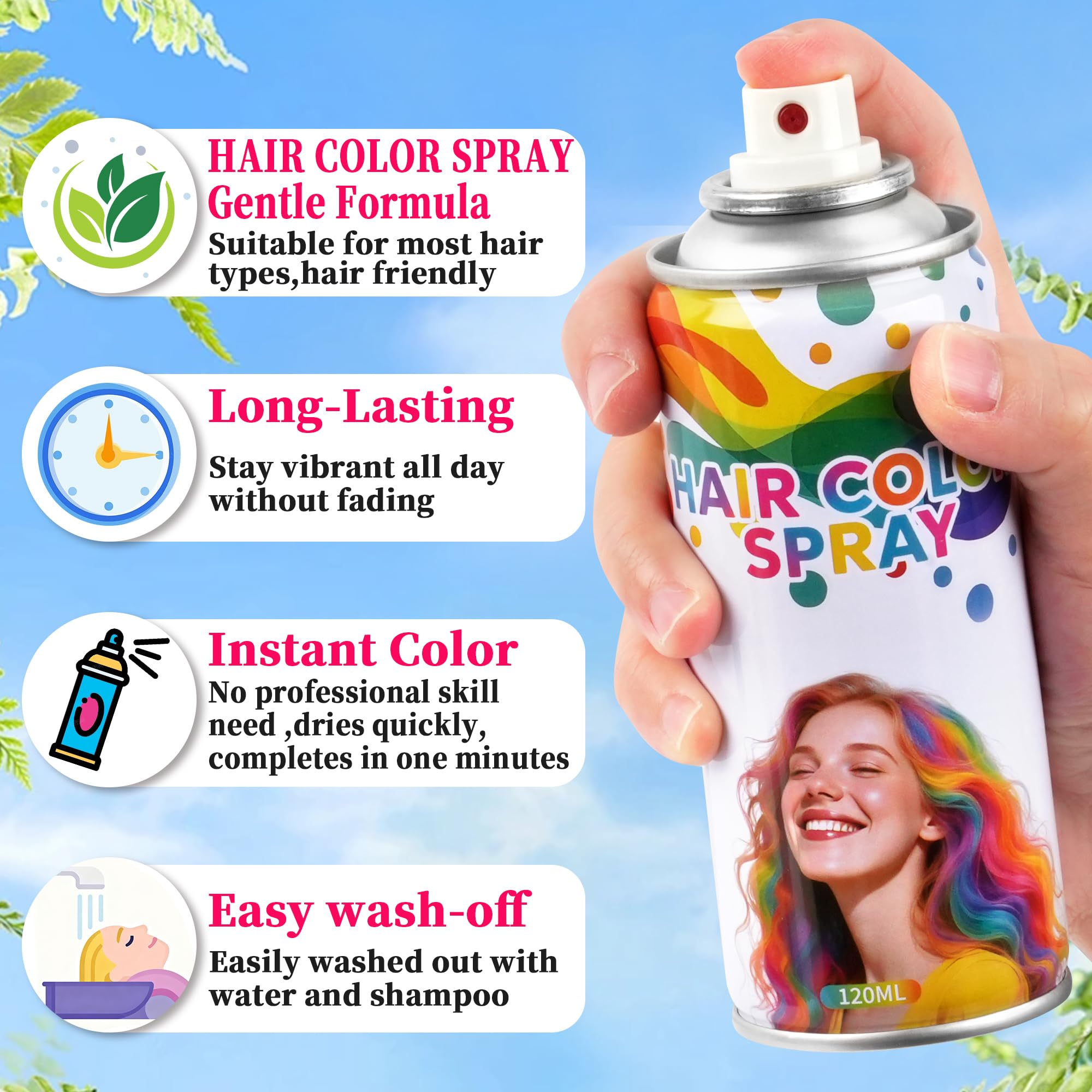 Yabacado Spray Cheveux Rose — brillance sous lumière UV pour des effets spectaculaires.