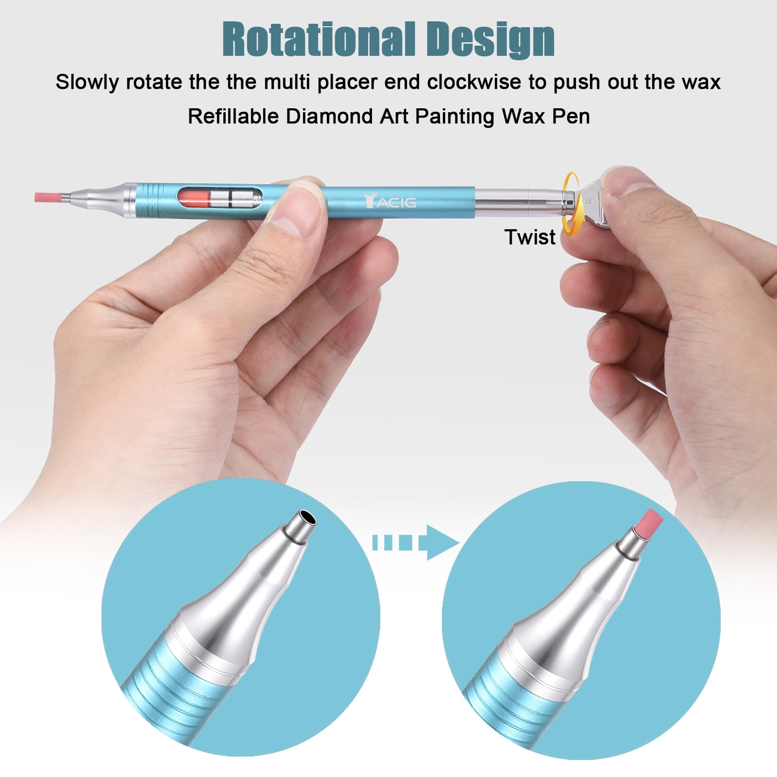 Yacig Stylo Diamant Art double-face avec embout rond.