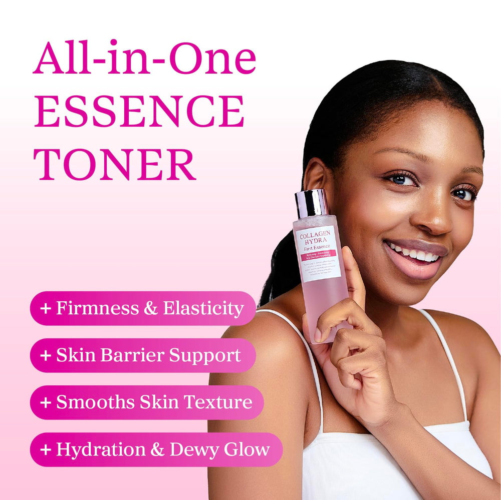 YADAH Collagen Hydra Essence – emballage épuré et routine hydratante facile.