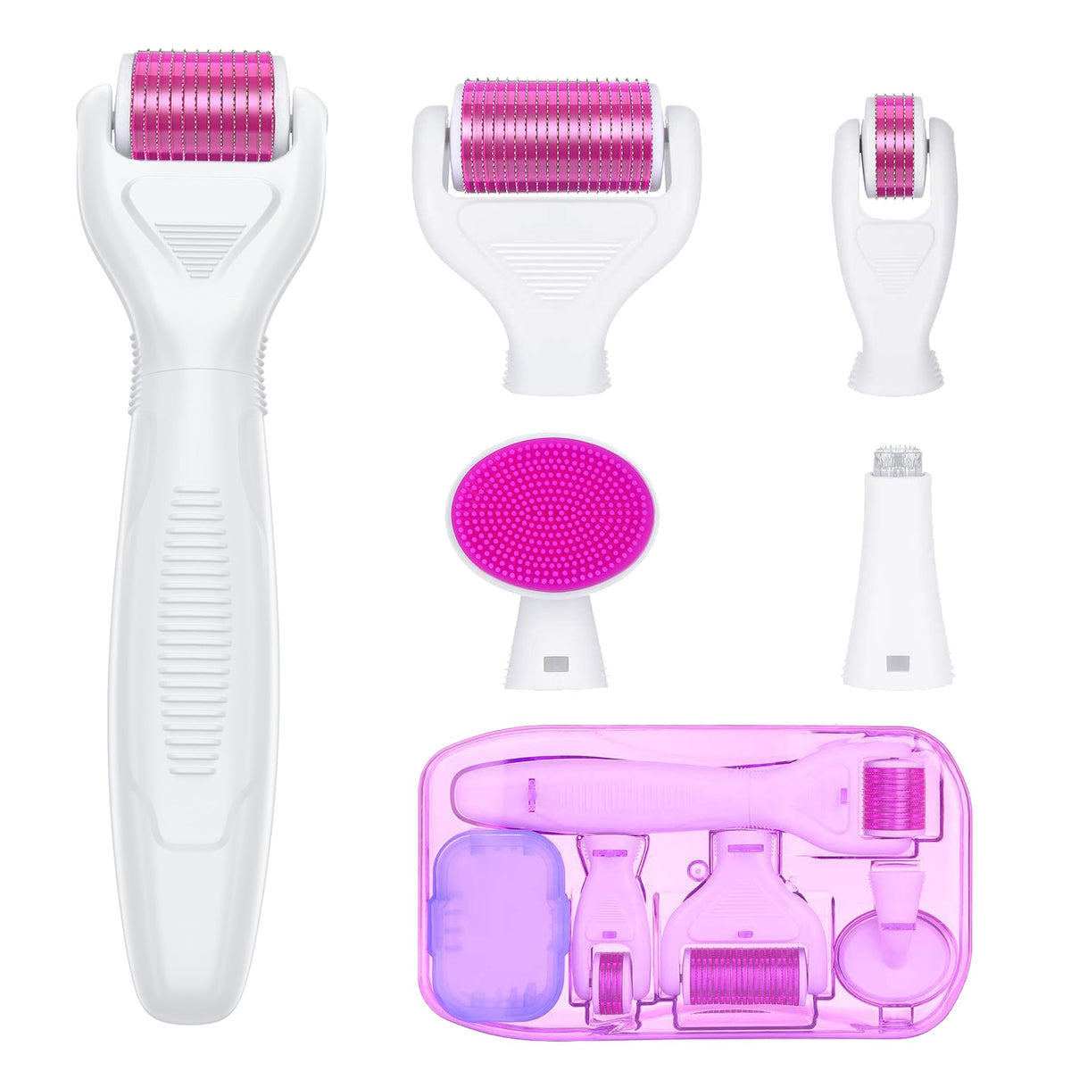 YaFex Derma Roller kit 6 en 1, pratique à domicile.