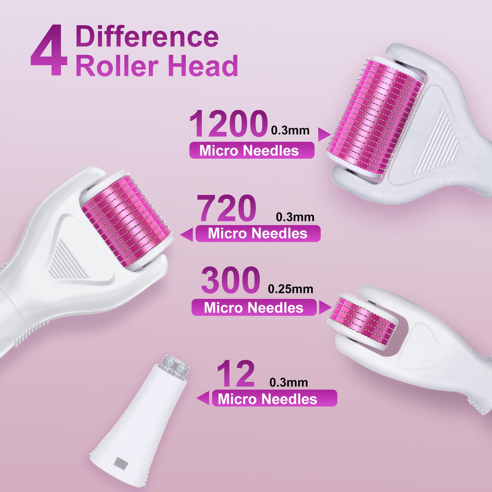 YaFex Derma Roller avec têtes en titane, durable et facile d’utilisation.