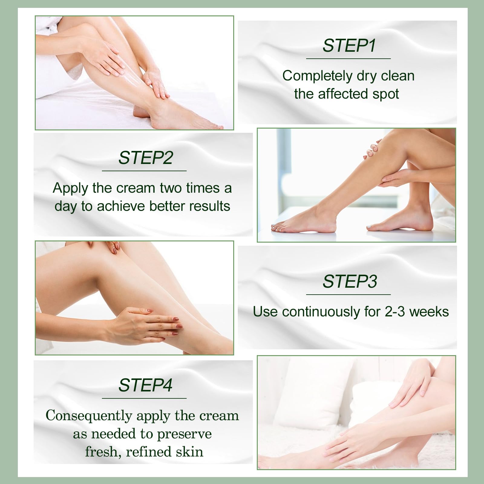 Crème appliquée sur talon fissuré, soin intensif des pieds secs.