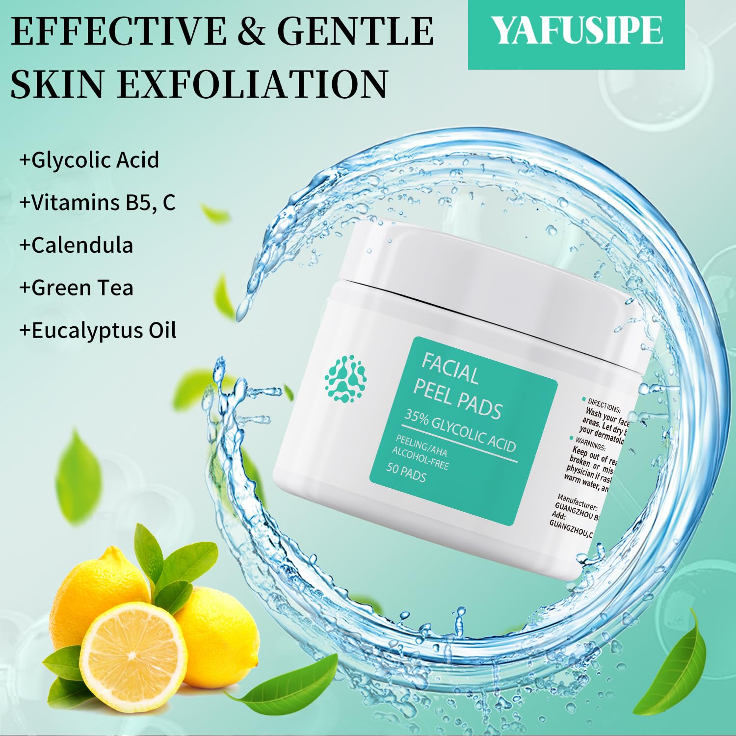 Ingrédients naturels YAFUSIPE hydratants et antioxydants pour la peau.