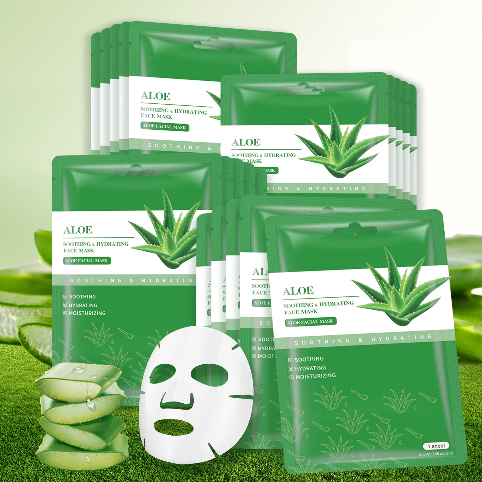 Masque visage YAFUSIPE feuille d’aloé véra pour hydration en profondeur.