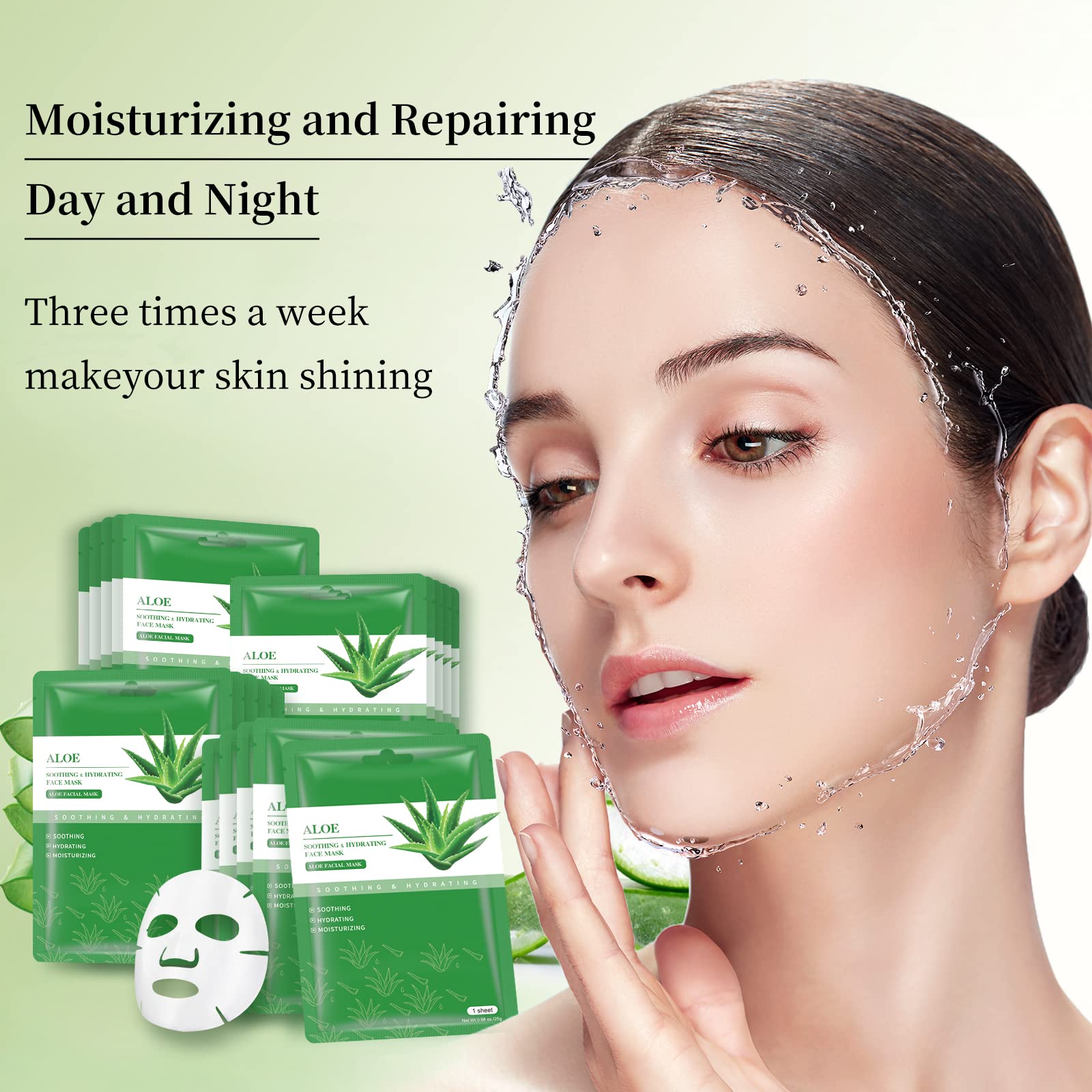 Masque visage YAFUSIPE thé vert pour sensation de fraîcheur durable.