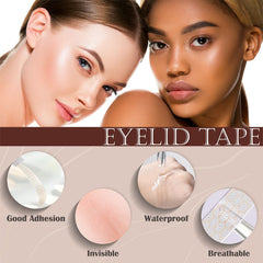 YAGUVI eyelid tape in use delivers an instant lift with no visible residue.