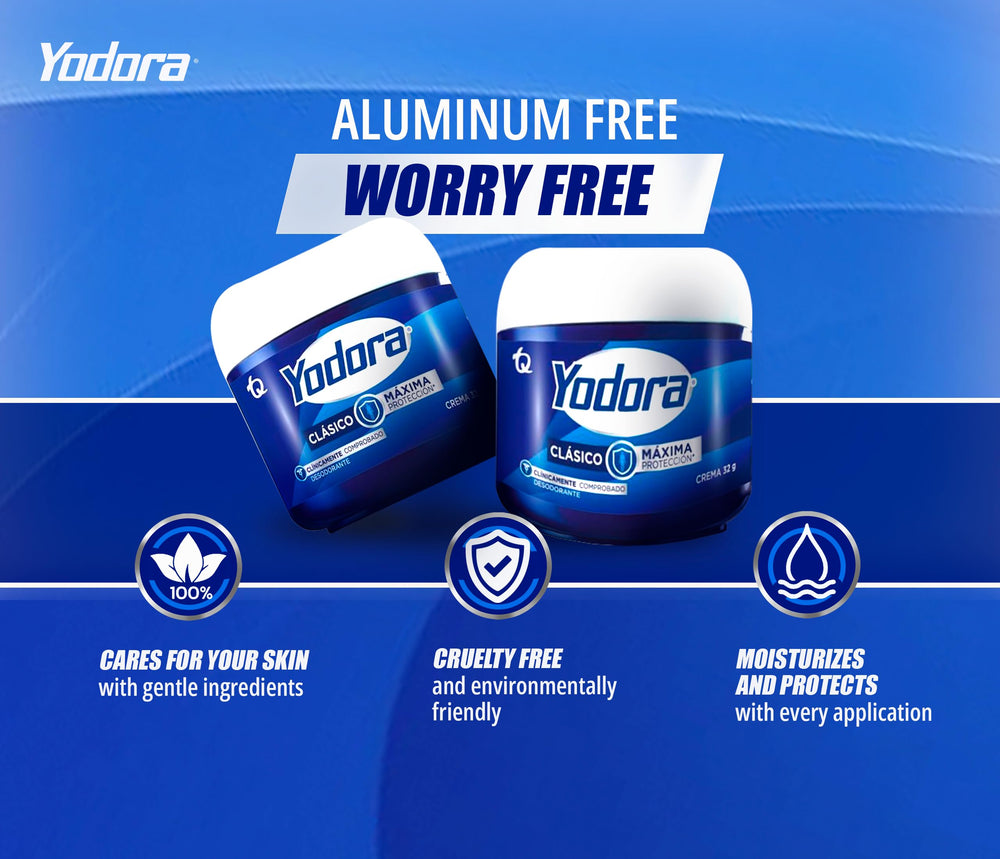 Yahve Yodora Classique Déodorant crème, texture crémeuse visible pour hydratation légère.