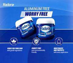 Yahve Yodora Classique Déodorant crème, texture crémeuse visible pour hydratation légère.