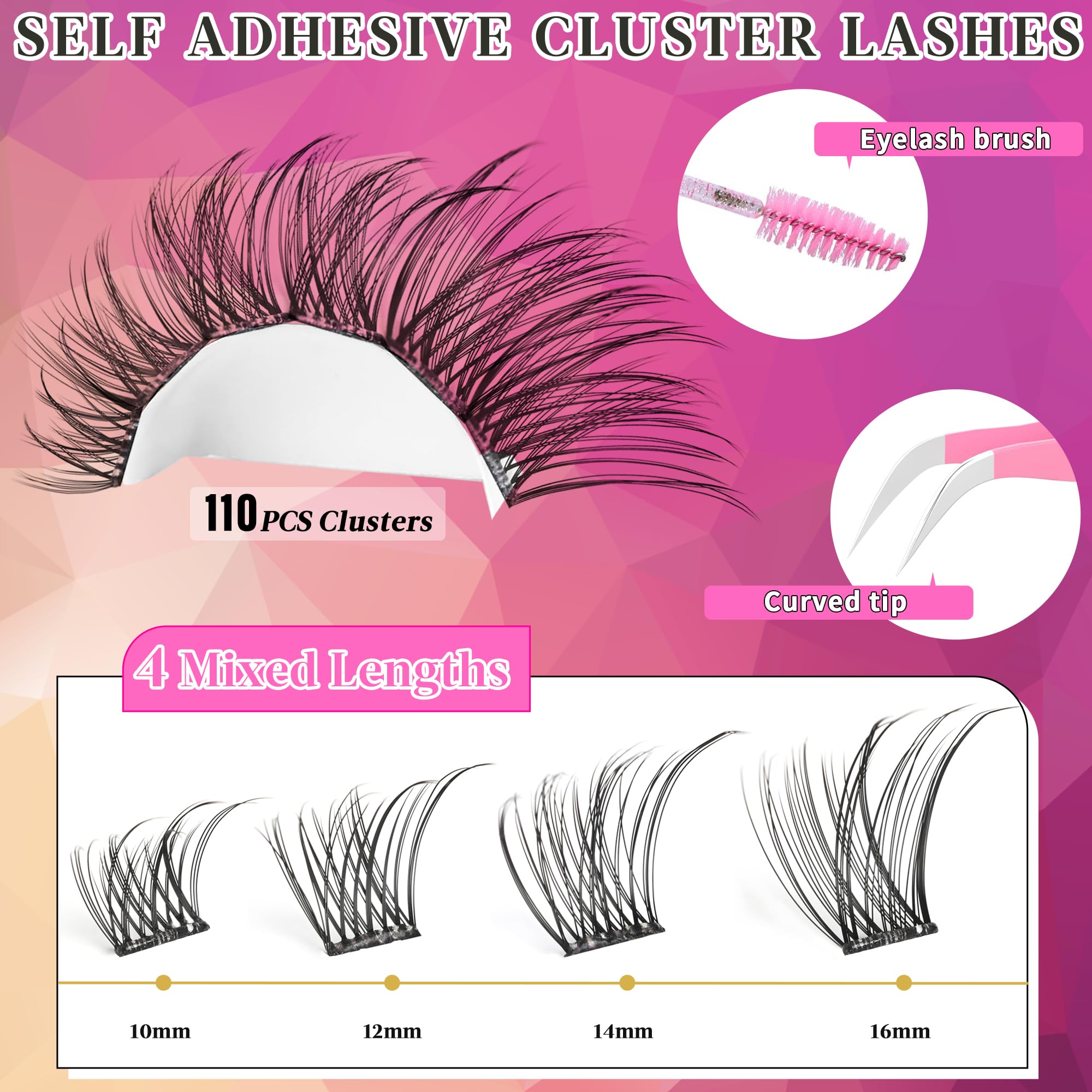 Yaiseiko kit cils en grappes, maintien 24H+ sans effort.