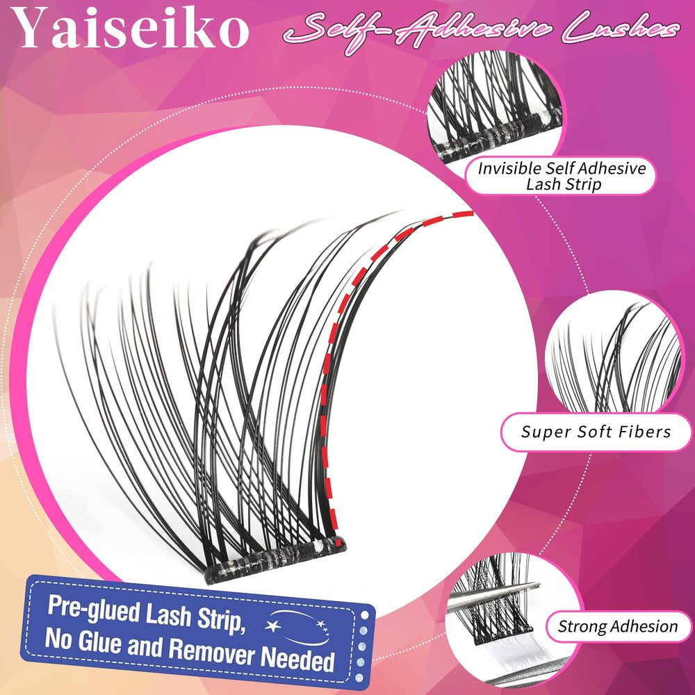 Yaiseiko cils auto-adhesifs, application rapide sans colle et sans résidu.