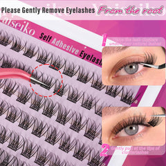 Cils en grappes wispy Yaiseiko, longueurs 10-16 mm pour tous les regards.
