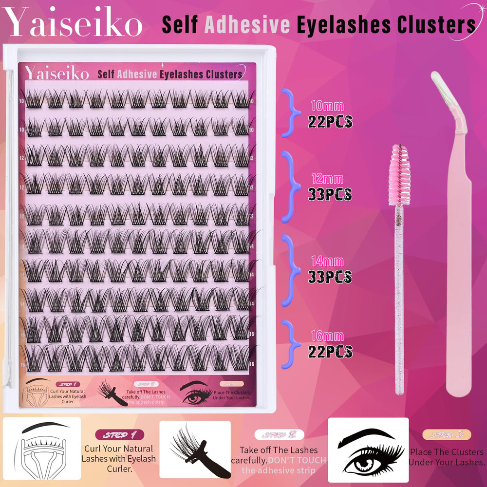 Cils auto-adhésifs Yaiseiko doux, sans irritation sur paupières sensibles.