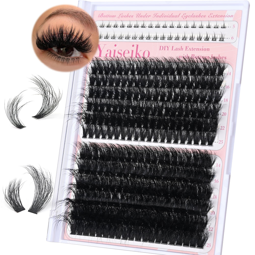 Yaiseiko groupes cils fluffy 14-25mm avec cils inférieurs pour un effet volumueux