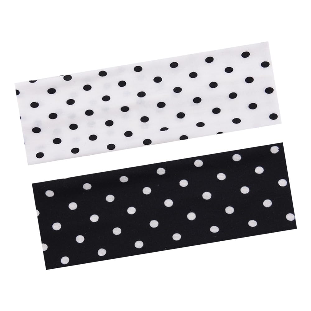 Bandeau pois vintage YALLNASL noir et blanc, maintien léger pour sport et yoga