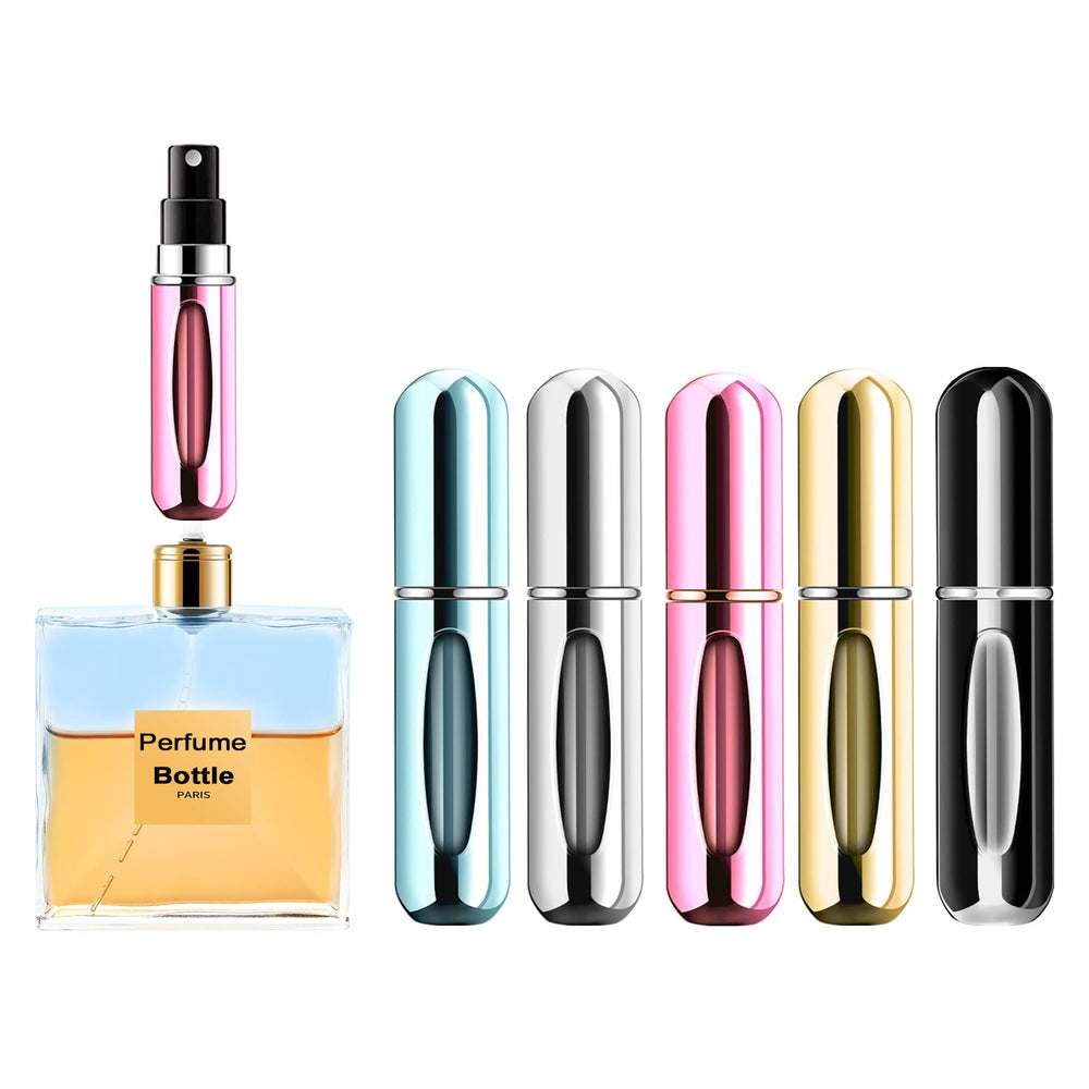 Atomiseur Yamadura portable en ensemble 5 flacons de 5 ml, parfait pour voyager.