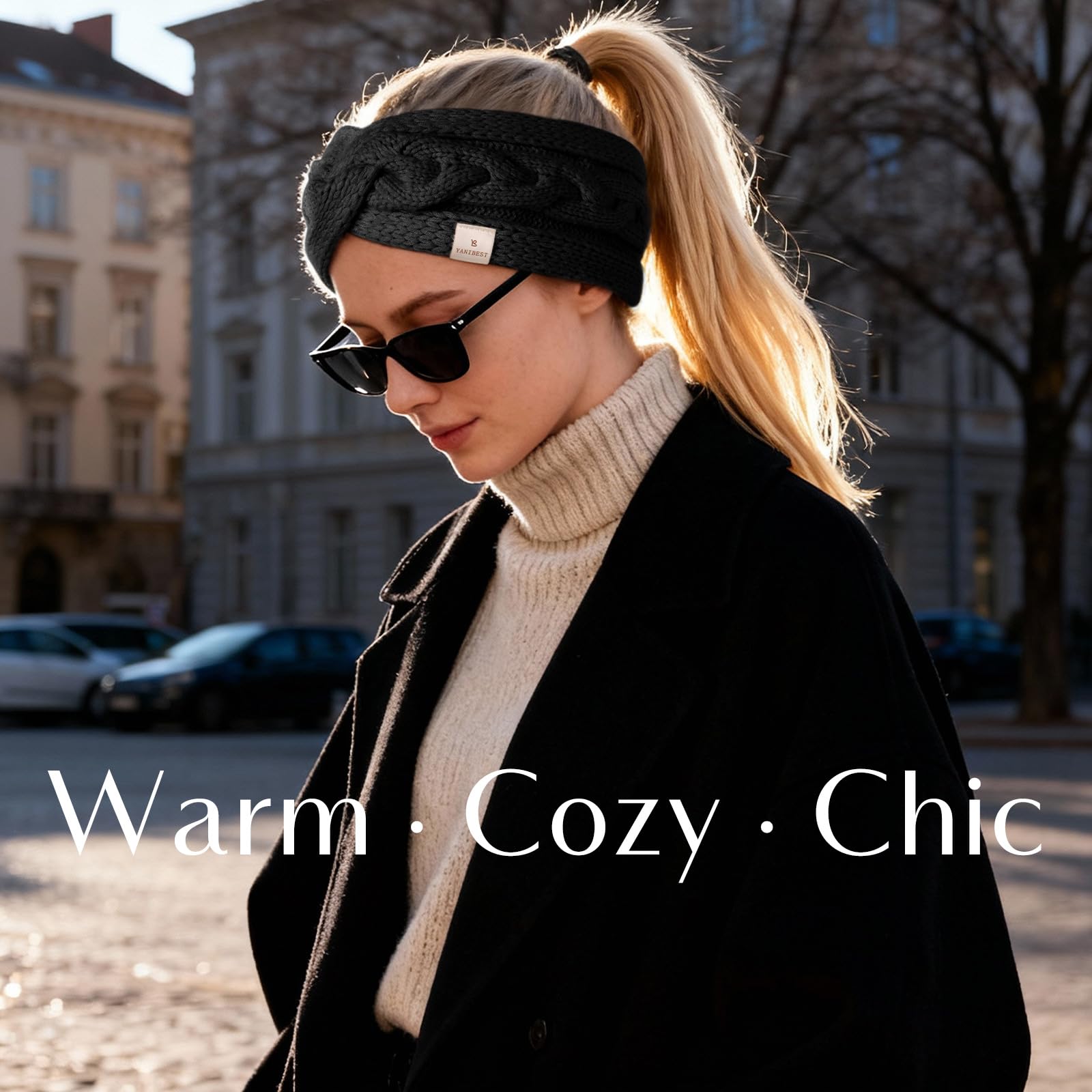 YANIBEST bandeau-confort-oreilles-chaud-noir lors de vent léger
