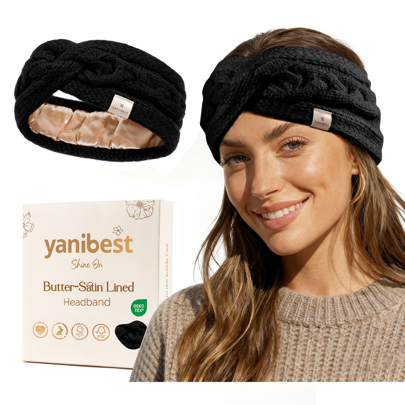 YANIBEST bandeau-noeud-doux-extensible-noir pour un confort tout au long de la journée